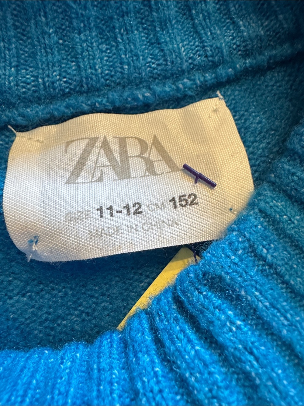 ZARA Vibrant Teal Turquoise Crewneck Knit Sweater 1105 - Picture 2 of 4